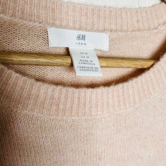 H&M Oversized Wool Blend Sweater Colorblock Stripe Size M - Picture 9 of 13